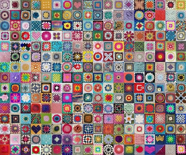 Granny square throw
