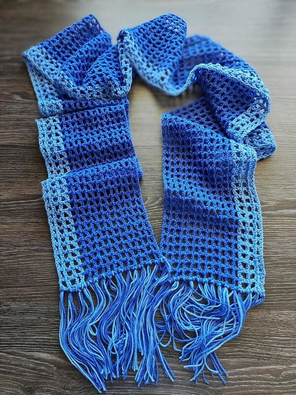 Two-tone mesh scarf